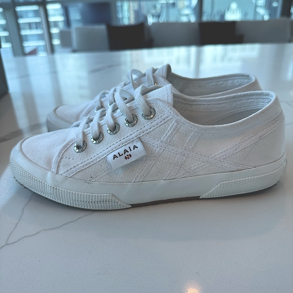Alaïa's collaboration with Superga / Blanc Casse White Sneakers Womens SZ: 38 - Picture 2 of 8